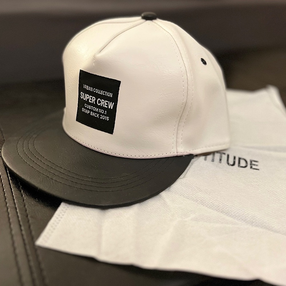 Super Crew Leather Adjustable Snap Back Cap
